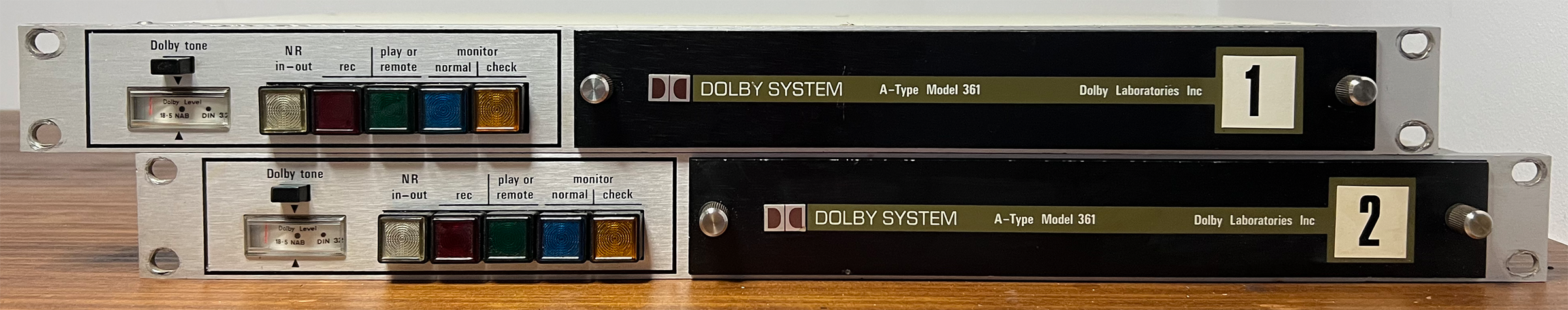 (2) Dolby 361 A & SR Noise Reduction Units